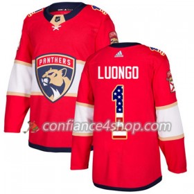 Adidas Maillot de Hockey Florida Panthers Roberto Luongo 1 2017-2018 Rouge USA Flag Fashion Authentic - Homme